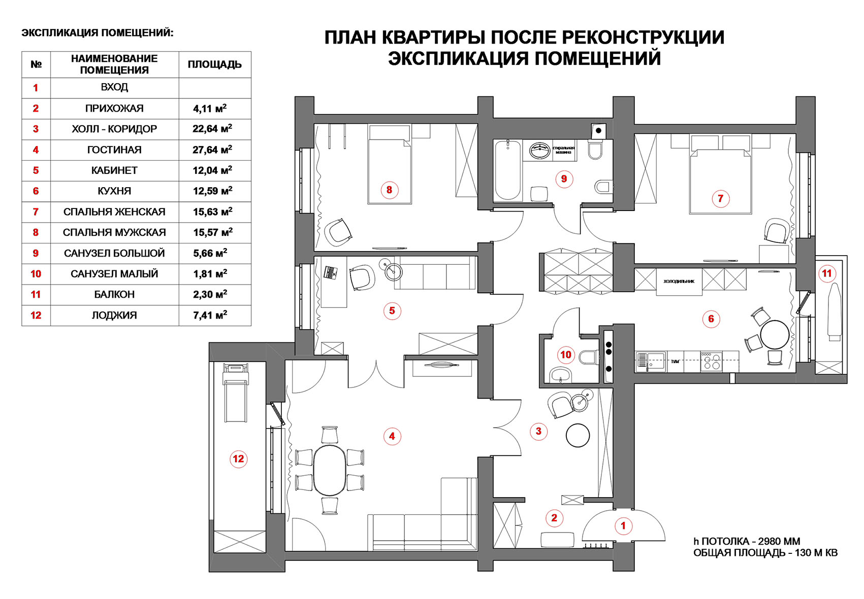 План экспликации квартиры